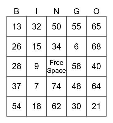 Bingo Card