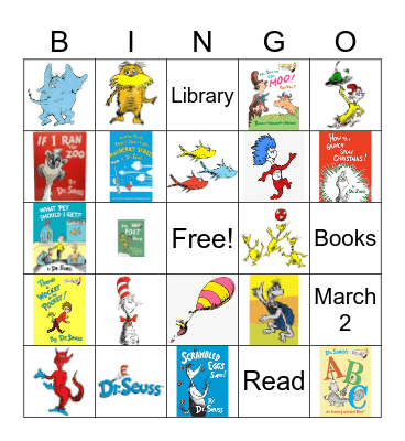 Dr. Seuss Bingo Card