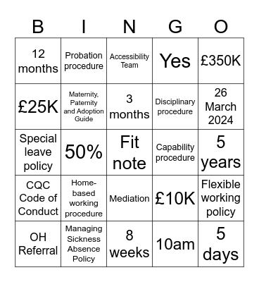 Just a typical day in A&G Bingo Card