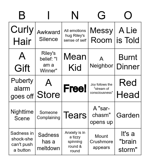 MOVIE Bingo Card