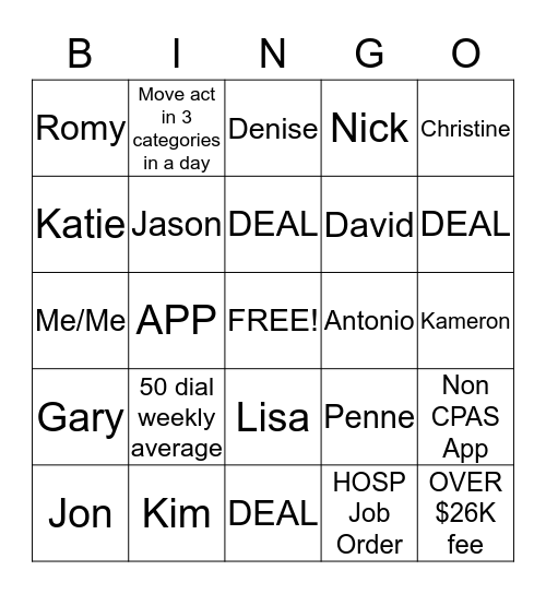 PC BINGO!!  Bingo Card