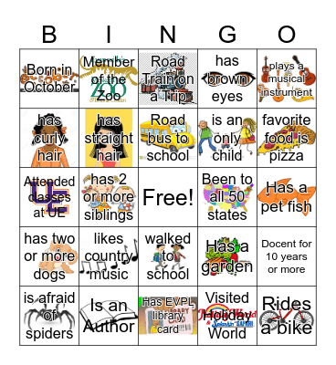 About you! Bingo Card