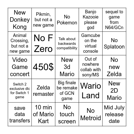 Bingo Card