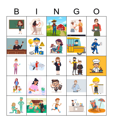 Professions Bingo Card