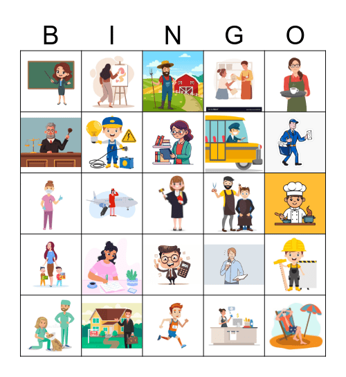 Professions Bingo Card