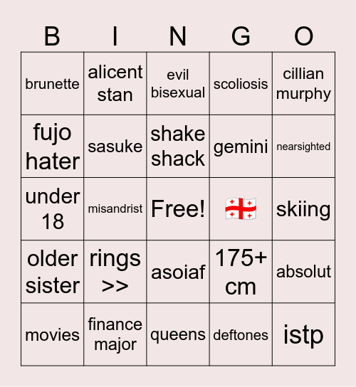 Aki Bingo Card