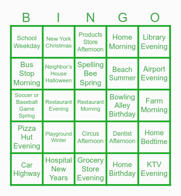 Infer the Setting Bingo Card