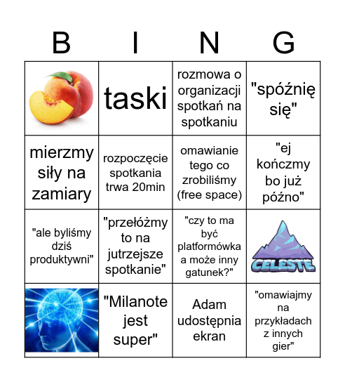 Spotkania GameDev Bingo Card
