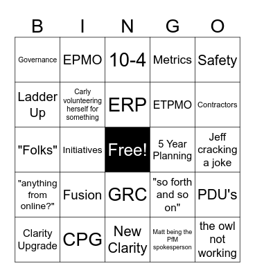 Bingo Crew Bingo Card