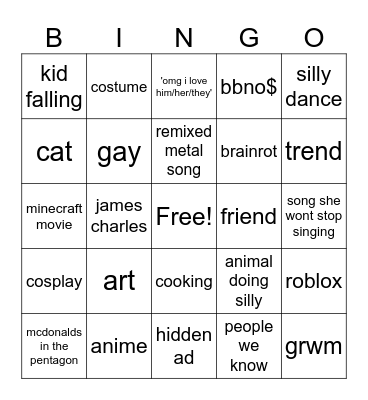 Ella Bingo Card