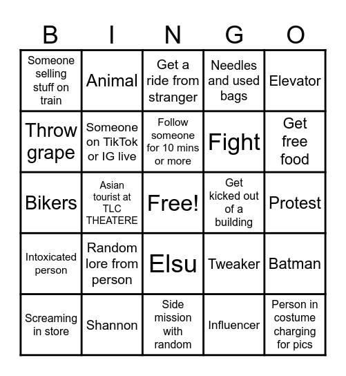 LA BINGO Card