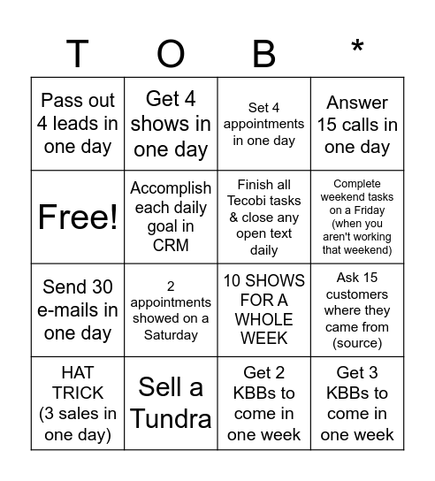 BDC BINGO Card
