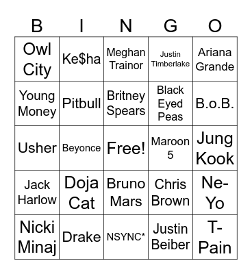 Public Venue Pop Bingo Card