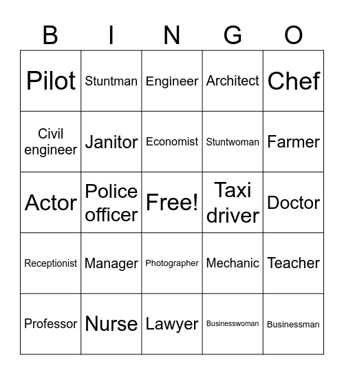 Unit 2 Bingo Card