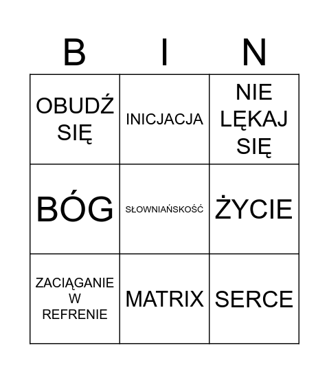 SZAMAN Bingo Card