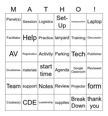 Silent Buzz Word Bingo Card