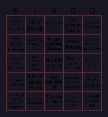 Direct TWO Bingo Card
