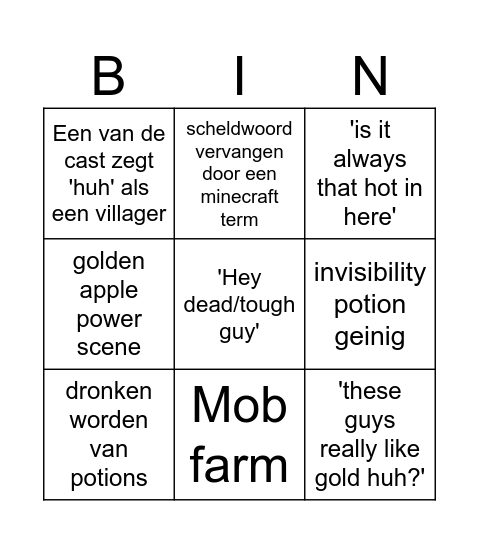 Jesses bingo Card