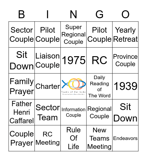 TEAMS Bingo Card