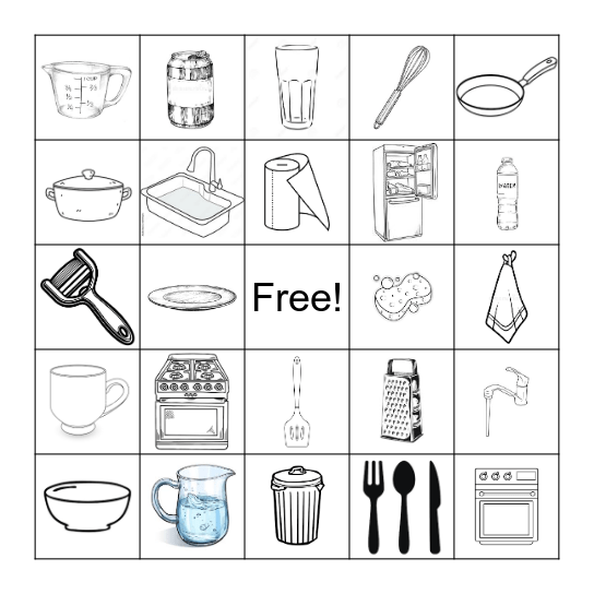 Kitchen Bingo Card