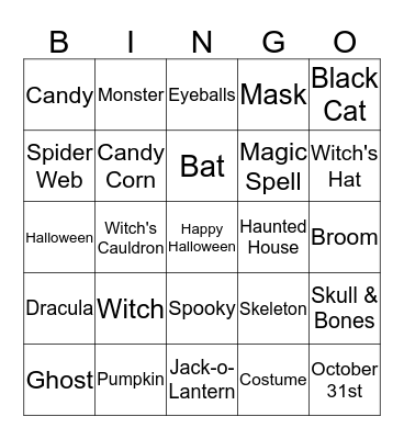 Halloween Bingo Card