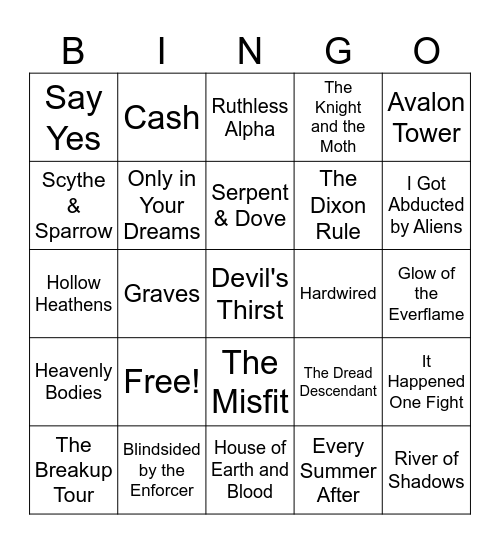 TBR Bingo 1 Bingo Card