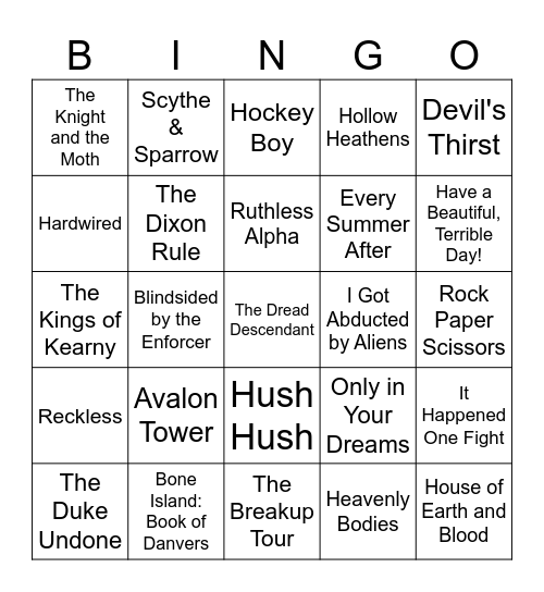 TBR Bingo 2 Bingo Card