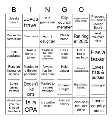 SLR Member BINGO Card