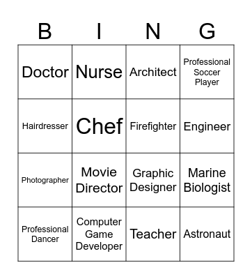 Career Bingo Card