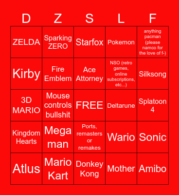 SWITCH 2 DIRECT Bingo Card