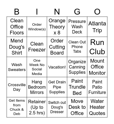 April Bingo Card