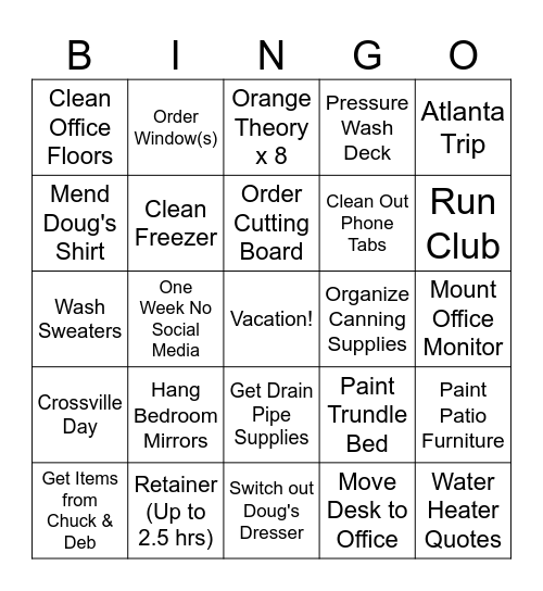 April Bingo Card