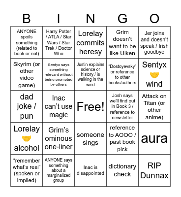 To Burn All Belief Ch 30-33 Bingo Card