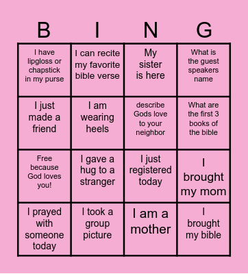 DBICC Womens/ Bingo Card