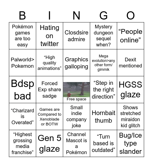 Pokémon Video Bingo Card