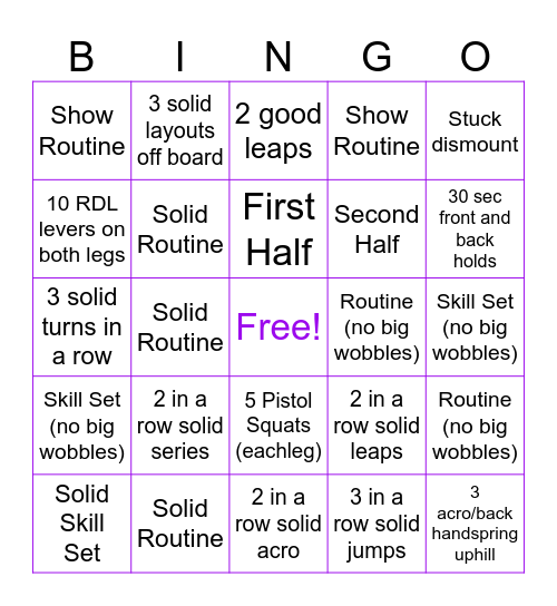 BEAM Bingo Card