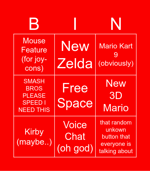 Switch 2 Direct Bingo Card