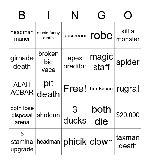 r e p o Bingo Card