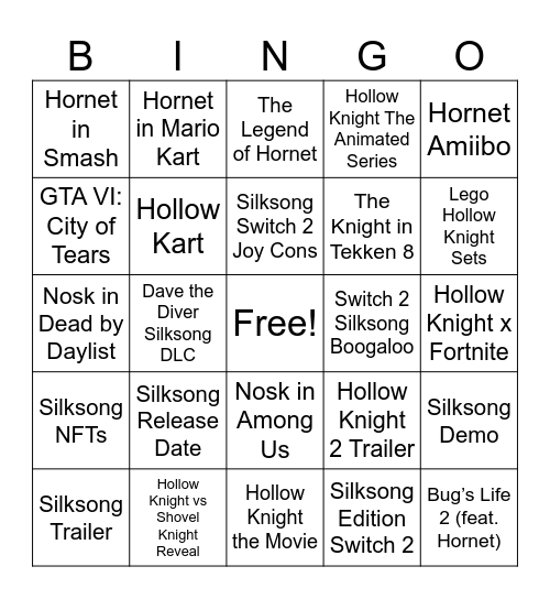 Mary’s Totally Realistic Switch 2 Bingo Card