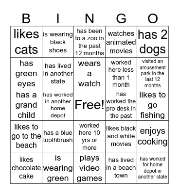 find someone who..... Bingo Card
