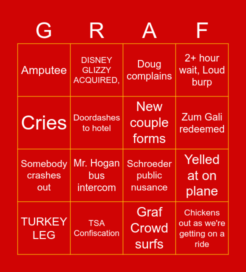 DISNKEE Bingo Card