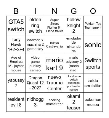 switch 2 direct Bingo Card