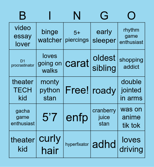 dylan bingo!!! Bingo Card