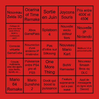 Switch 2 Direct Bingo Card