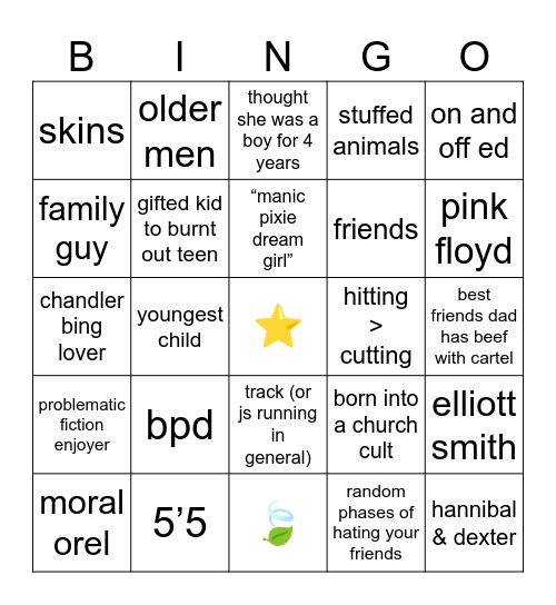 Chandler’s Bingo! Bingo Card