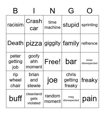 family juy bingo Card