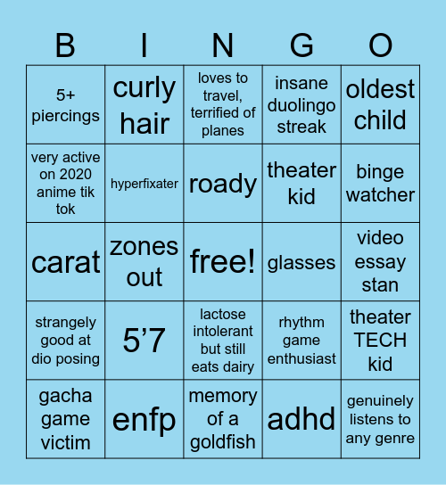 dylan bingo! Bingo Card