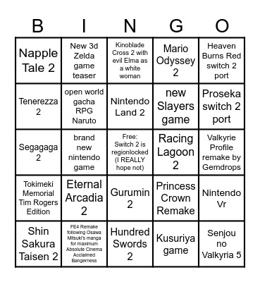 switch 2 direct april 2 2025 Bingo Card
