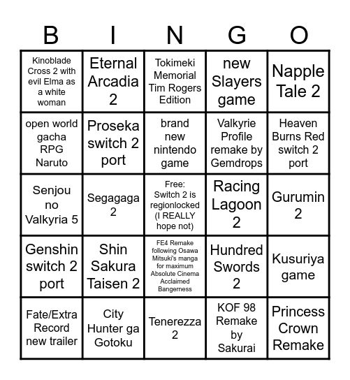 switch 2 direct april 2 2025 Bingo Card