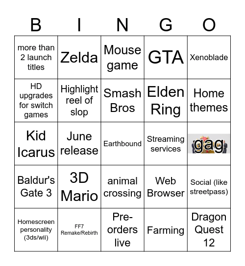 switch 2 direct Bingo Card